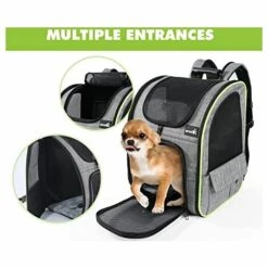 GGNRALNY Sac à Dos Chat Chien Extensible 90%, Sac Transport Pour Chat Petit Chien Respirant, Sac A Dos De Transport Chat Avec Matelas En Peluche Amovible, Pour Voyage En Train/Voiture/Restaurant/Avion -Cage, caisse et transport pour chien Soldes 67354133 3