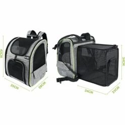 GGNRALNY Sac à Dos Chat Chien Extensible 90%, Sac Transport Pour Chat Petit Chien Respirant, Sac A Dos De Transport Chat Avec Matelas En Peluche Amovible, Pour Voyage En Train/Voiture/Restaurant/Avion -Cage, caisse et transport pour chien Soldes 67354133 5