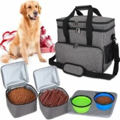 WIAN Équipement Pour Chien De Voyage Pour Sac Pour Animaux De Compagnie, Sac De Voyage Pour Chien Pour Transporter De La Nourriture Pour Animaux, Des Jouets, Etc., Sac De Rangement Multifonctionnel Portable à Une épaule
