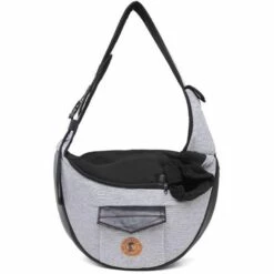 WIAN Sac Pour Animaux De Compagnie Chat Et Chien Sac De Transport Avec Bandoulière Transport Mains Libres Gris Une épaule Diagonale Petit Chien Sac De Sortie Portable