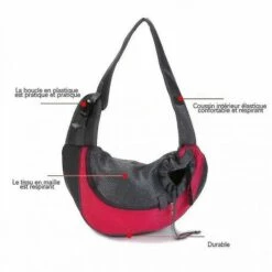 WIAN Sac Pour Animaux De Compagnie Chat Et Chien Sac De Transport Chat Et Chien Voyage Portable Sac à Bandoulière Sac à Dos En Maille Respirante Pour Animaux De Compagnie Avec Sac De Transport Mains Libres Messager - Rose Rouge -Cage, caisse et transport pour chien Soldes 67534265 4