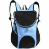 QERSTA Sac A Dos De Transport Pour Chien Chat, Mains Libres Ventilation Réglable Sac à Double Bandoulière Pour Porter Chien Chat Chinot Chaton Lapin Marcher Randonnée Voyager(Bleu Clair)