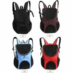 QERSTA Sac A Dos De Transport Pour Chien Chat, Mains Libres Ventilation Réglable Sac à Double Bandoulière Pour Porter Chien Chat Chinot Chaton Lapin Marcher Randonnée Voyager(Bleu Clair) -Cage, caisse et transport pour chien Soldes 67545711 4