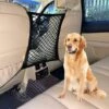 MONLY Barrière De Sépararion Souple De Siège Arrière De Voiture Pour Chiens,Réduit Les Distractions Pendant La Conduite,Double Filet De Protection Bloc De Sécurité Siège Arrière Voiture