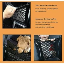 MONLY Barrière De Sépararion Souple De Siège Arrière De Voiture Pour Chiens,Réduit Les Distractions Pendant La Conduite,Double Filet De Protection Bloc De Sécurité Siège Arrière Voiture -Cage, caisse et transport pour chien Soldes 67573930 3