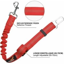 ECHOO Lot De 2 Voiture Ceinture De Securite Pour Chien, Avec Absorption Des Chocs Et Mousqueton Elastique Reglable Pour Chien Harnais De Securite Superieure Pour Tous Les Chiens Et Chats (Rouge) 7 ECHOO Lot De 2 Voiture Ceinture De Securite Pour Chien, Avec Absorption Des Chocs Et Mousqueton Elastique Reglable Pour Chien Harnais De Securite Superieure Pour Tous Les Chiens Et Chats (Rouge) -Cage, caisse et transport pour chien Soldes 68086201 3