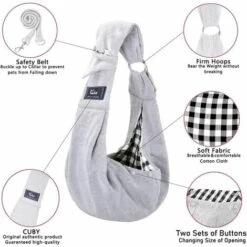 GALOZZOIT Sac De Transport Réversible Pour Animal De Compagnie, Sac De Transport Mains Libres Pour Animal De Compagnie, Chien, Chat, Doux Et Confortable, Chiot, Chaton, Lapin, Pochette Double Face, Sac à Main (gris) -Cage, caisse et transport pour chien Soldes 68146444 3