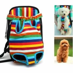 QERSTA Sac à Dos Pour Animal De Compagnie, Réglable, Mains-Libres, Jambes écartées Et Respirant Sac à Dos Pour Animal De Compagnie Chien Devant, Multicolore, S