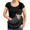 ELLE Sac Messager Pour Animal De Compagnie, Sac à Bandoulière En Filet Respirant Pour Petits Animaux De Compagnie, Sac De Mains Libres Pour Chat Et Chien Pour Voyager,S,noir
