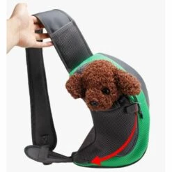 ELLE Sac Messager Pour Animal De Compagnie, Sac à Bandoulière En Filet Respirant Pour Petits Animaux De Compagnie, Sac De Mains Libres Pour Chat Et Chien Pour Voyager,vert,L -Cage, caisse et transport pour chien Soldes 68318659 4