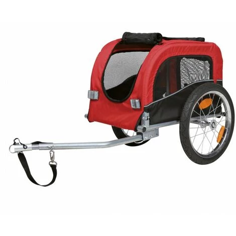 TRIXIE Roulotte De Vélo, S: 53 × 60 × 60/117 Cm, Noir/rouge 2 TRIXIE Roulotte De Vélo, S: 53 × 60 × 60/117 Cm, Noir/rouge – Image 2