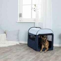 TRIXIE Soft Kennel Basic, M-L: 70 × 75 × 95 Cm, Gris Foncé/gris Clair