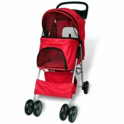 VidaXL Poussette Pour Chiens Rouge - Rouge 8 VidaXL Poussette Pour Chiens Rouge - Rouge -Cage, caisse et transport pour chien Soldes 732529 4