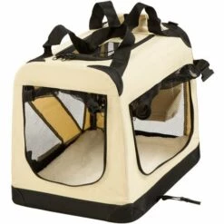 TECTAKE Caisse De Transport Pour Chien Taille S - 49,5 Cm X 35,5 Cm X 35,5 Cm En Tissu Avec Tapis De Sol - Beige -Cage, caisse et transport pour chien Soldes 7513900 3
