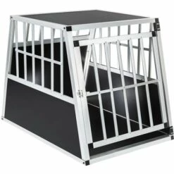 TECTAKE Cage De Transport Pour Chien En Aluminium 66 Cm X 90 Cm X 69,5 Cm Noir - Noir