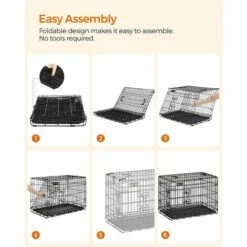 FEANDREA Cage Pour Chiens, 107cm X 70cm X 77,5 Cm, Noir PPD42H Par SONGMICS PPD42H - Noir -Cage, caisse et transport pour chien Soldes 8117961 3