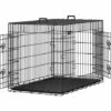 FEANDREA Cage Pour Chiens, 2 Portes, 122cm X 74,5cm X 80,5 Cm, Noir, Par SONGMICS PPD48H