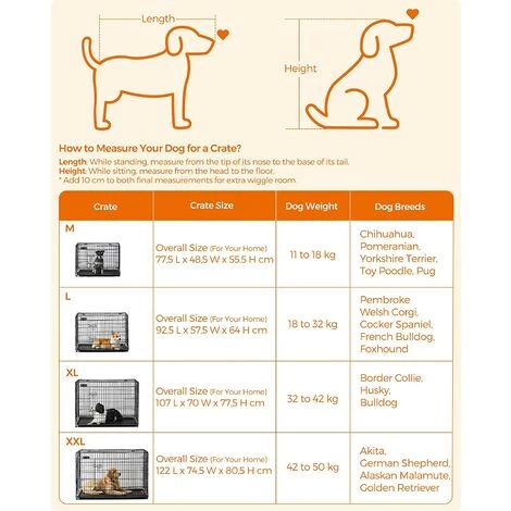 FEANDREA Cage Pour Chiens, 2 Portes, 122cm X 74,5cm X 80,5 Cm, Noir, Par SONGMICS PPD48H 2 FEANDREA Cage Pour Chiens, 2 Portes, 122cm X 74,5cm X 80,5 Cm, Noir, Par SONGMICS PPD48H – Image 2