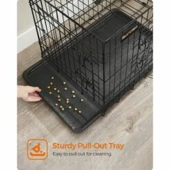 FEANDREA Cage Pour Chiens, 2 Portes, 122cm X 74,5cm X 80,5 Cm, Noir, Par SONGMICS PPD48H 8 FEANDREA Cage Pour Chiens, 2 Portes, 122cm X 74,5cm X 80,5 Cm, Noir, Par SONGMICS PPD48H -Cage, caisse et transport pour chien Soldes 8117962 4