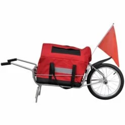 VidaXL Remorque De Vélo à Une Roue Avec Sac De Rangement - Rouge