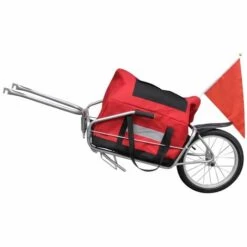VidaXL Remorque De Vélo à Une Roue Avec Sac De Rangement - Rouge -Cage, caisse et transport pour chien Soldes 915597 3