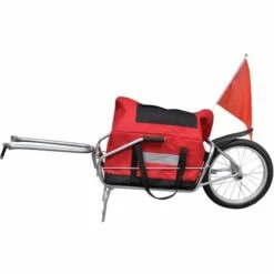 VidaXL Remorque De Vélo à Une Roue Avec Sac De Rangement - Rouge -Cage, caisse et transport pour chien Soldes 915597 4