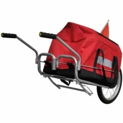 VidaXL Remorque De Vélo à Une Roue Avec Sac De Rangement - Rouge -Cage, caisse et transport pour chien Soldes 915597 5